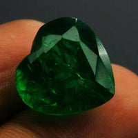 AAA+ Quality Heart Cut 10 Ct Natural Green Colombian Emerald Loose Gemstone ABC Jewelery