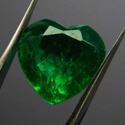 AAA+ Quality Heart Cut 10 Ct Natural Green Colombian Emerald Loose Gemstone ABC Jewelery