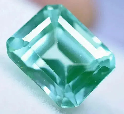 AAA+ Quality Natural 5.85 Ct Montana Green Sapphire GGL Certified Emerald Cut Treated Gem ABC Jewelery