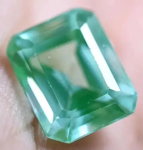 AAA+ Quality Natural 5.85 Ct Montana Green Sapphire GGL Certified Emerald Cut Treated Gem ABC Jewelery