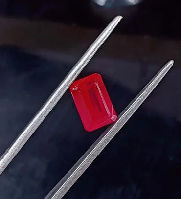 AAA+ Quality Natural Certified 5.35 Ct Burma Red Ruby Emerald Cut /10 mm Loose Gemstone AKK ABC Jewelery