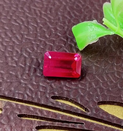 AAA+ Quality Natural Certified 5.35 Ct Burma Red Ruby Emerald Cut /10 mm Loose Gemstone AKK ABC Jewelery