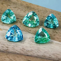 AAA+ Quality Natural Montana Green Sapphire 19.10 Ct Stunning Trillion Cut Certified Gemstone ABC Jewelery