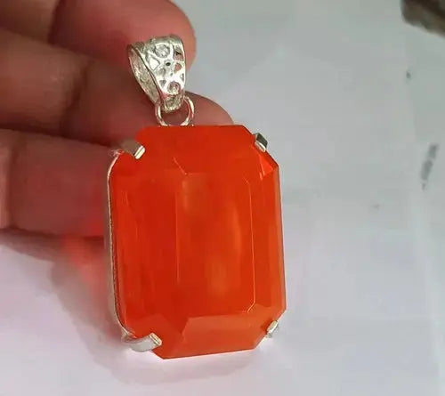 AAA+ Quality Natural Orange 93.00 Ct Emerald Opal 925 Solid Silver Pendant Loose Gemstone ABC Jewelery