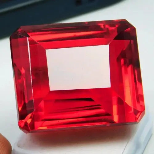 AAA+ Quality Natural Rare Almandine Red Garnet 160.40 Ct Certified Emerald Cut Loose Gemstone ABC Jewelery