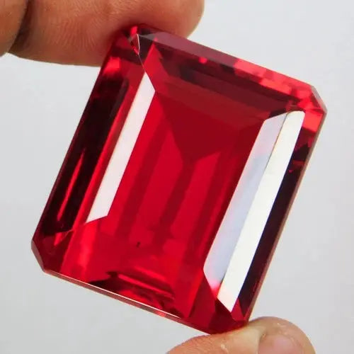AAA+ Quality Natural Rare Almandine Red Garnet 160.40 Ct Certified Emerald Cut Loose Gemstone ABC Jewelery