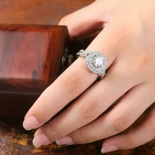AAA+ Quality Women Gorgeous 925 Silver Plated Ring Cubic Zircon Engagement Jewelry Size 7 ABC Jewelery