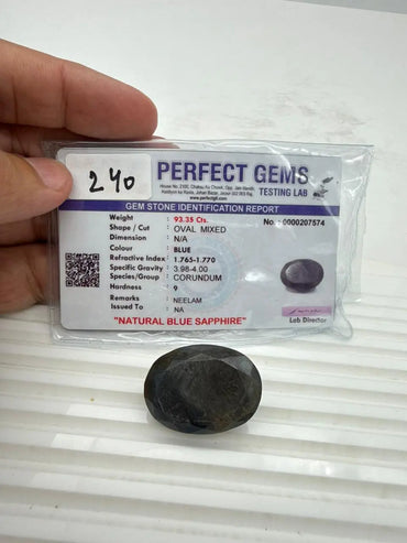 AA+ QUALITY OVAL MIXED NATURAL BLUE SAPPHIRE, BLUE COLORED, INDIAN GEMSTONE, WEIGHT 93.35 CTS ABC Jewelries