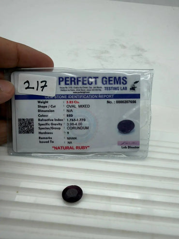 AA+ QUALITY OVAL MIXED NATURAL BLUE SAPPHIRE, RED COLORED, INDIAN GEMSTONE, WEIGHT 5.85 CTS ABC Jewelries