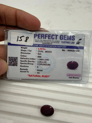 AA+ QUALITY OVAL MIXED NATURAL RUBY, RED COLORED, INDIAN GEMSTONE, WEIGHT 6.5 CTS ABC Jewelries