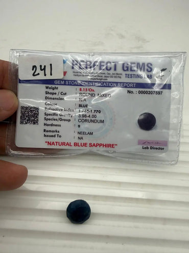 AA+ QUALITY ROUND MIXED NATURAL BLUE SAPPHIRE, BLUE COLORED, INDIAN GEMSTONE, WEIGHT 8.15 CTS ABC Jewelries
