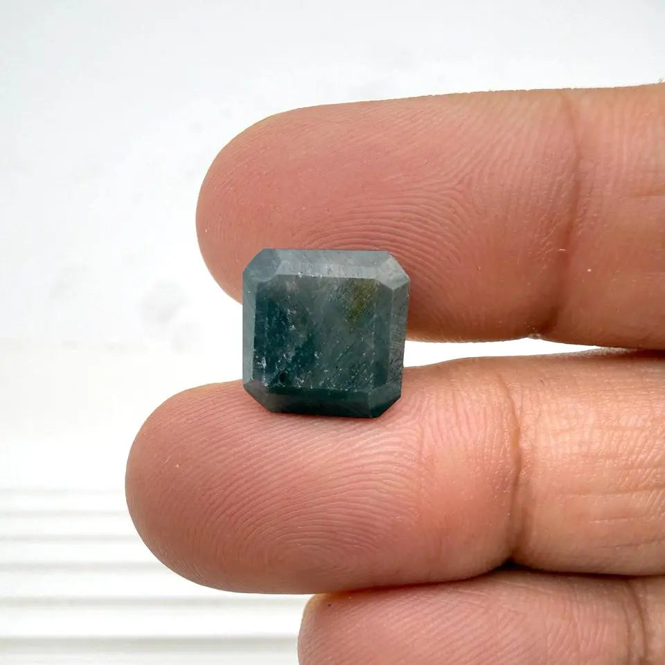 AA+ Quality SQUARE MIXED NATURAL BLUE SAPPHIRE, GREEN COLORED, INDIAN GEMSTONE, WEIGHT 9.2 CTS
