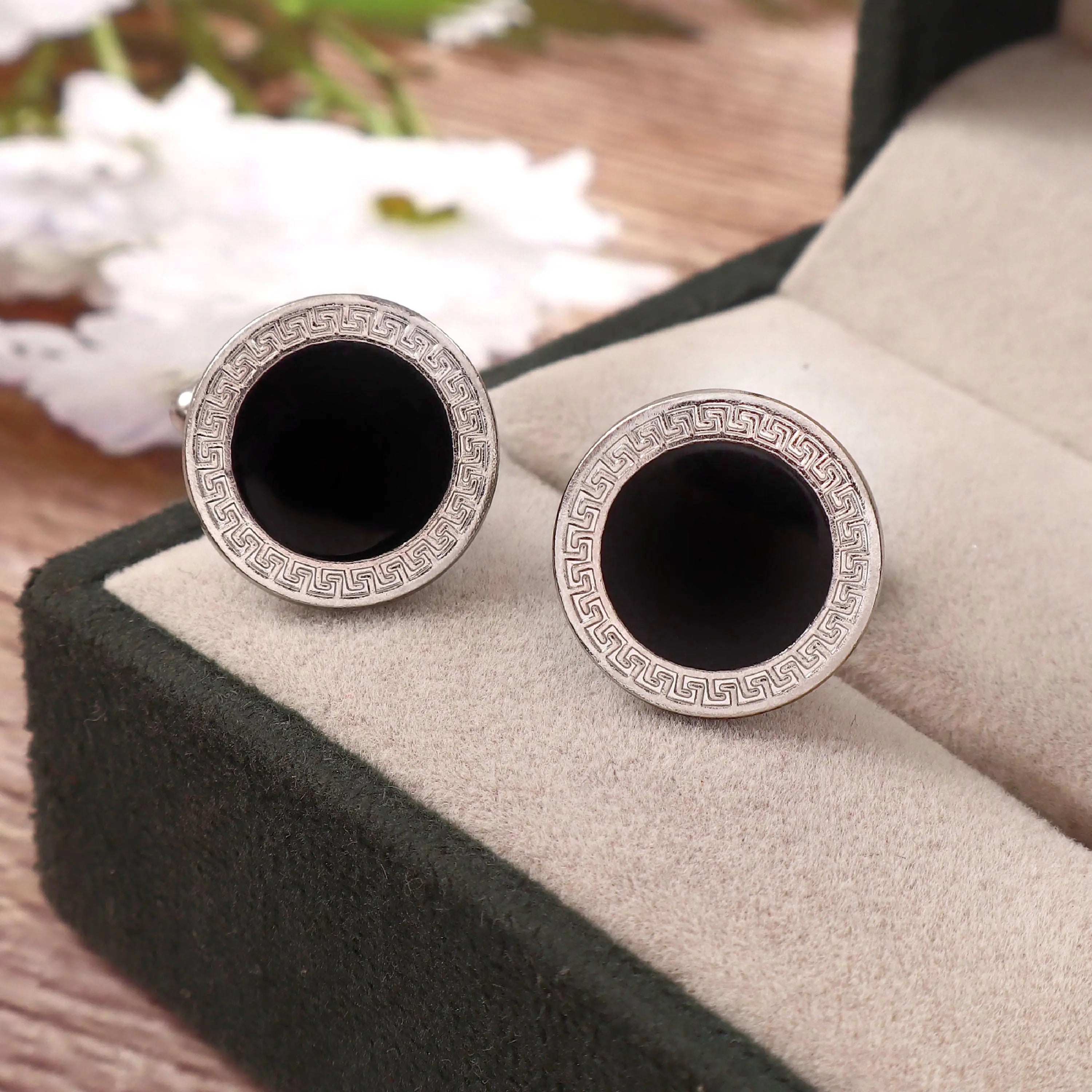 ABC Classic Men's Cufflinks – Elegant Shirt Accessories for Formal Wear, CL04