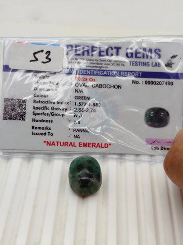 A+ QUALITY OVAL CABOCHON NATURAL EMERALD, GREEN COLORED, INDIAN GEMSTONE, WEIGHT 20.25 CTS ABC Jewelries