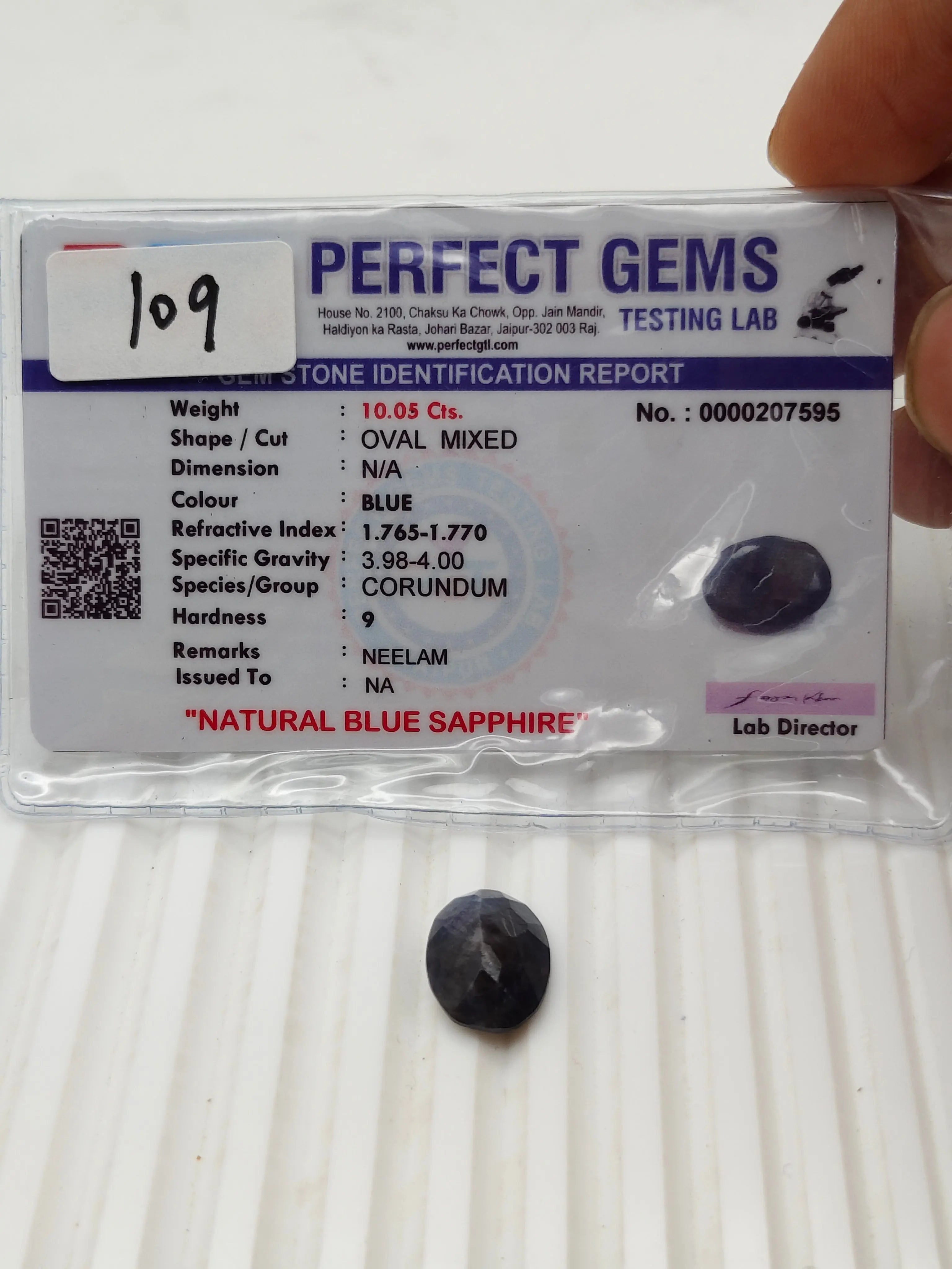 A++ QUALITY OVAL MIXED NATURAL BLUE SAPPHIRE, BLUE COLORED, INDIAN GEMSTONE, WEIGHT 10.05 CTS ABC Jewelries