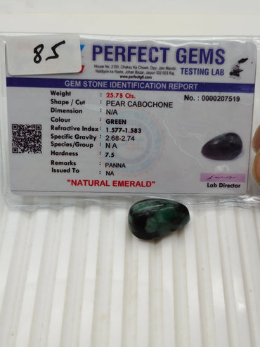 A+ QUALITY  PEAR CABOCHON NATURAL EMERALD, GREEN COLORED, INDIAN GEMSTONE, WEIGHT 25.75 CTS ABC Jewelries