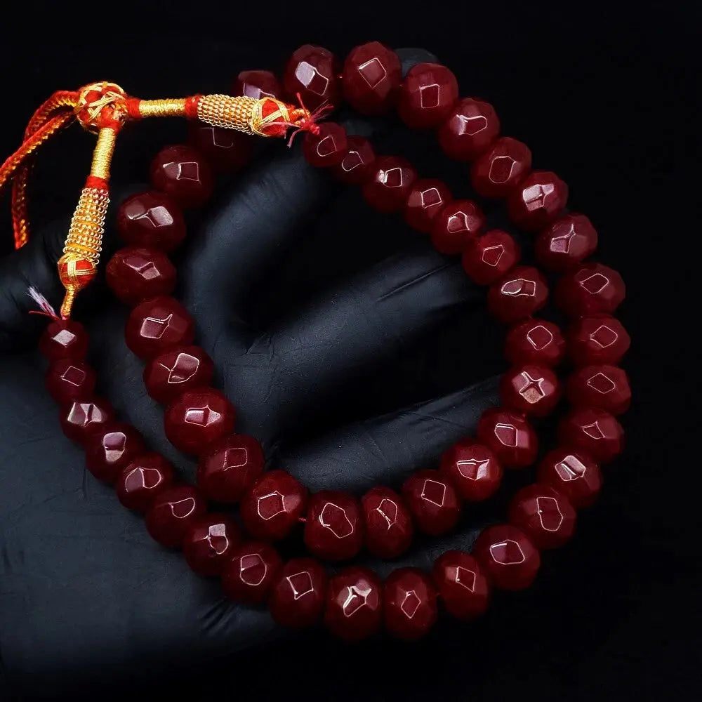 Amazing Cut Red Ruby 580.00 Cts Round Shape Beaded Necklace Jewelry ABC Jewelery