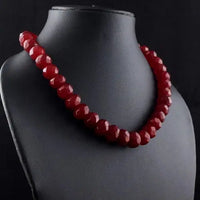 Amazing Cut Red Ruby 580.00 Cts Round Shape Beaded Necklace Jewelry ABC Jewelery