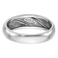 14k White Gold Polished/Satin Men's Ring Mounting