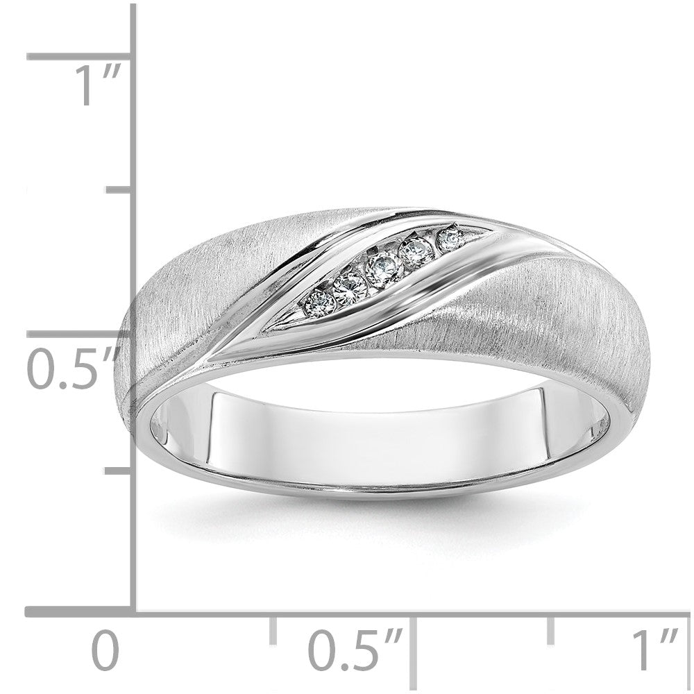 14k White Gold Polished/Satin Men's Ring Mounting