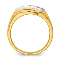 14k w/ White RH 1/2 carat Lab Grown Diamond VS/SI+ G+ 3 Stone Men's Ring