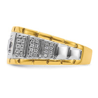 14k Two Tone 3/8 ct Lab Grown Diamond VS/SI+ G+ Semi Mount Men's Ring