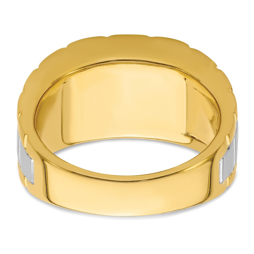 14k Two Tone 1 3/8 ct Lab Grown Diamond VS/SI+ G+ Complete Men's Ring