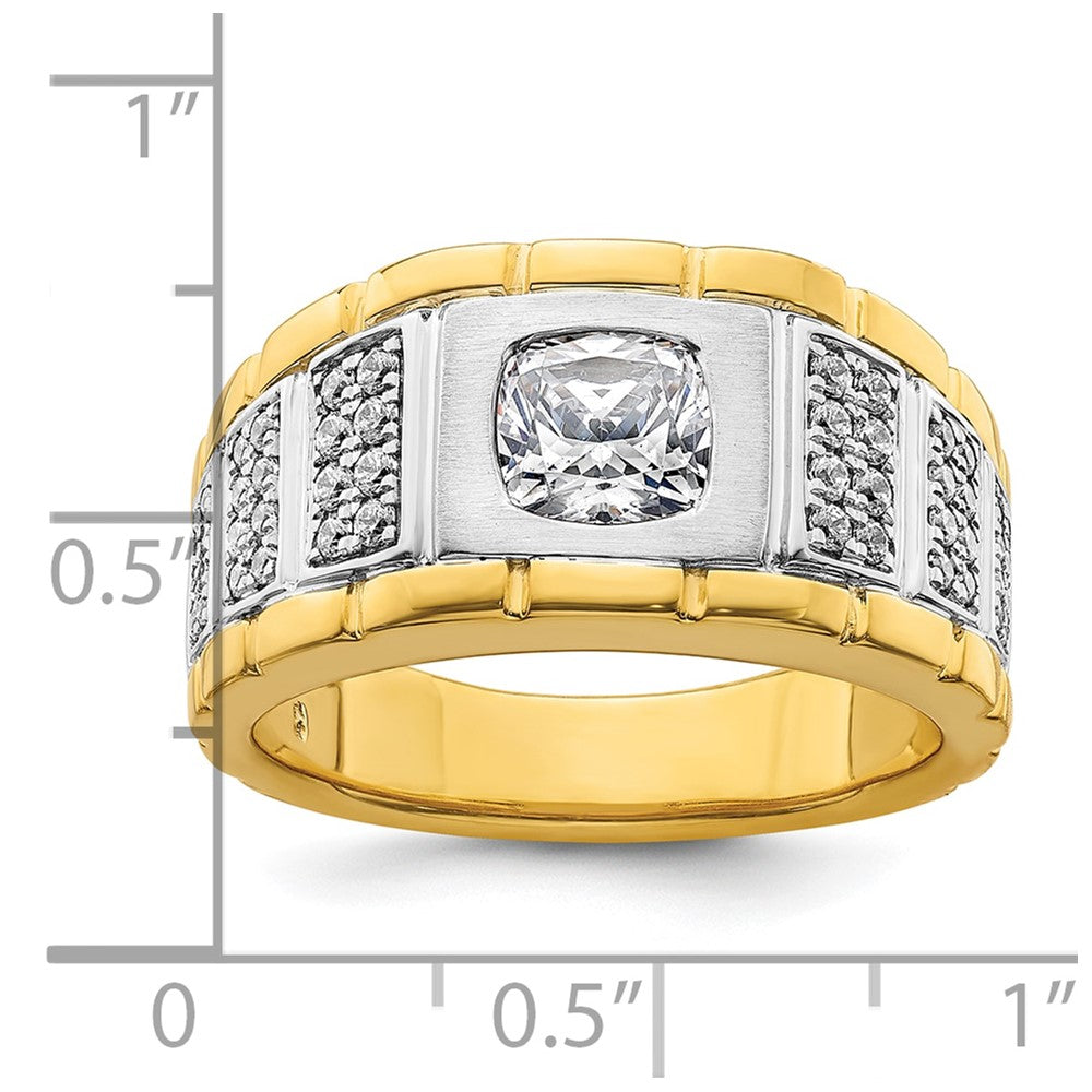 14k Two Tone 1 3/8 ct Lab Grown Diamond VS/SI+ G+ Complete Men's Ring