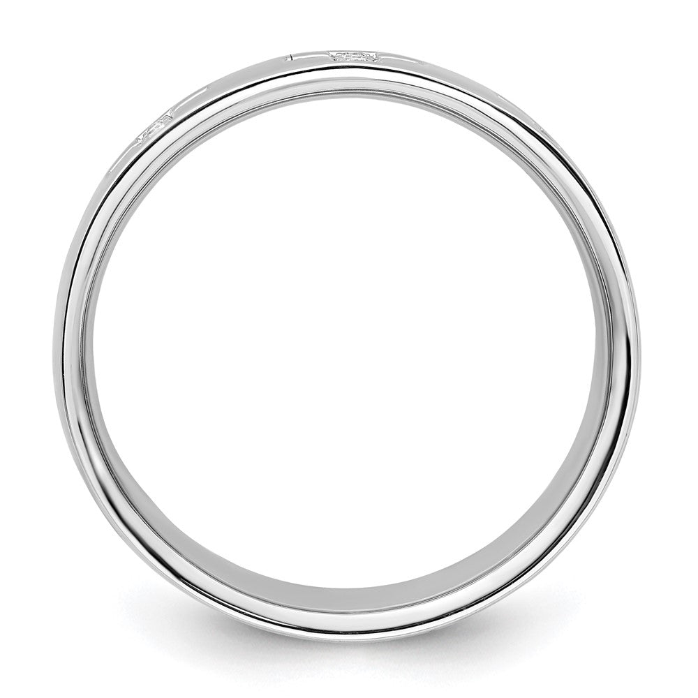 14k White Gold 1/5 ct Lab Grown Dia VS/SI+ G+ Complete Cross Men's Ring