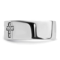 14k White Gold 1/5 ct Lab Grown Dia VS/SI+ G+ Complete Cross Men's Ring