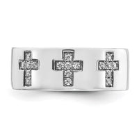 14k White Gold 1/5 ct Lab Grown Dia VS/SI+ G+ Complete Cross Men's Ring
