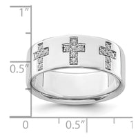 14k White Gold 1/5 ct Lab Grown Dia VS/SI+ G+ Complete Cross Men's Ring