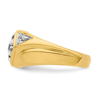 14k w/ RH 3/4 ct Lab Grown Dia VS/SI+ G+ Comp Polished/Satin Men's Ring