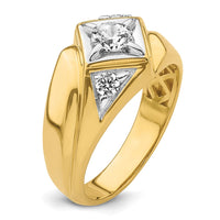 14k w/ RH 3/4 ct Lab Grown Dia VS/SI+ G+ Comp Polished/Satin Men's Ring