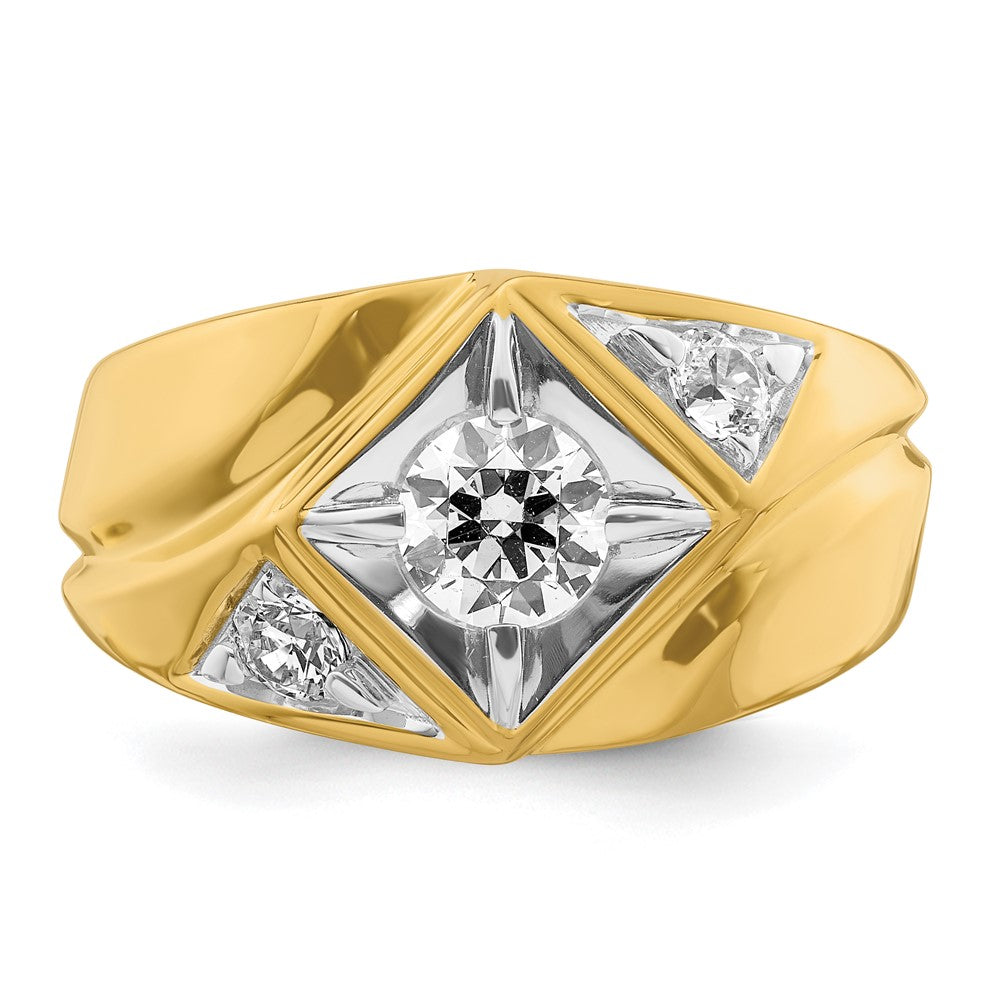 14k w/ White RH 7/8 ct Lab Grown Diamond VS/SI+ G+ Complete Men's Ring