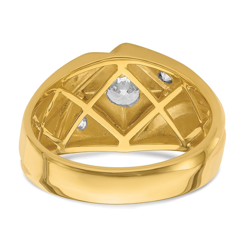 14k w/ White RH 7/8 ct Lab Grown Diamond VS/SI+ G+ Complete Men's Ring