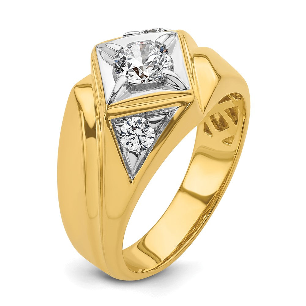 14k w/ White RH 7/8 ct Lab Grown Diamond VS/SI+ G+ Complete Men's Ring