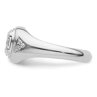 14k White Gold 1 ct Lab Grown Diamond VS/SI+ G+ Oval Complete Men's Ring