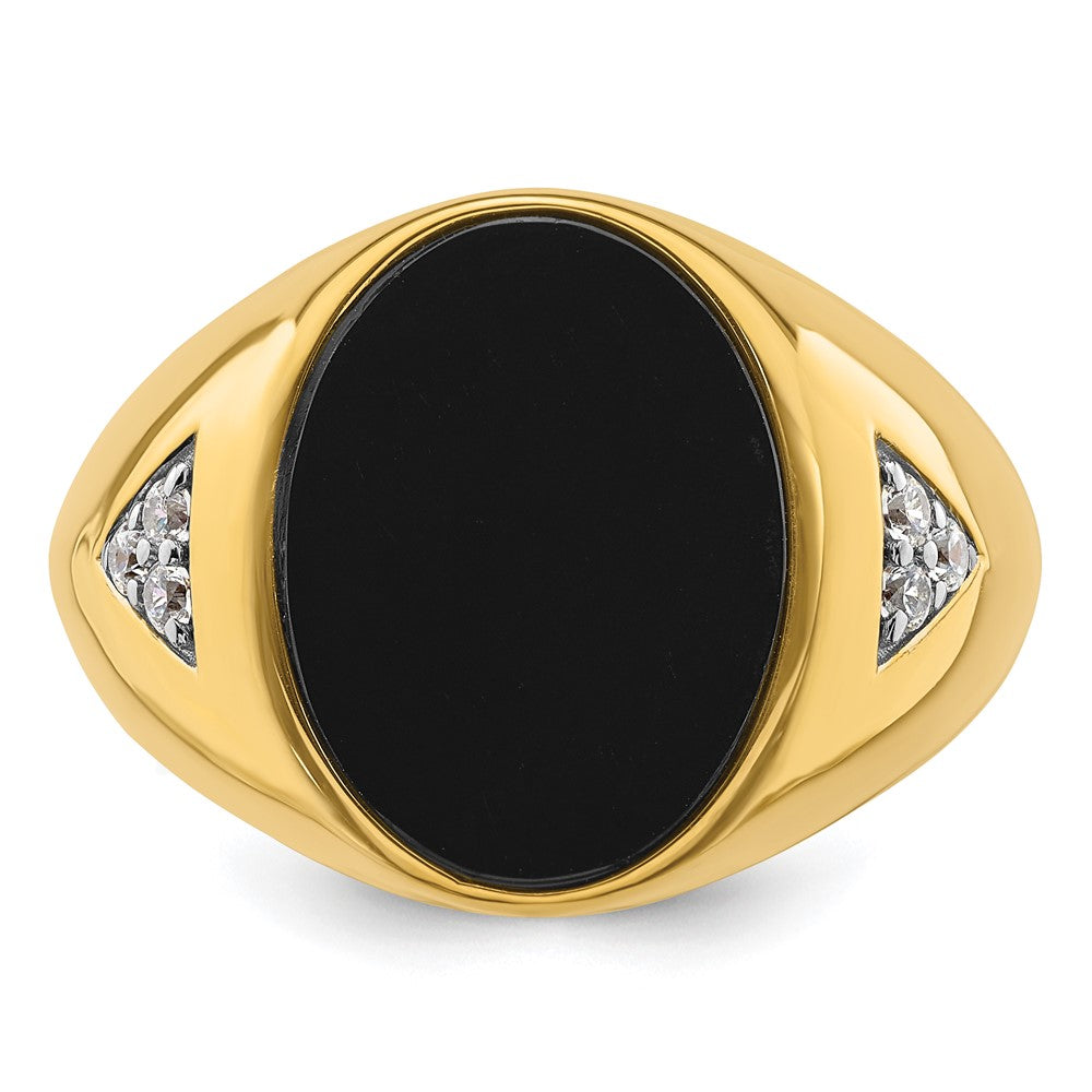 10k 1/6 ct Lab Grown Dia VS/SI+ G+ & Onyx Comp Men's Ring