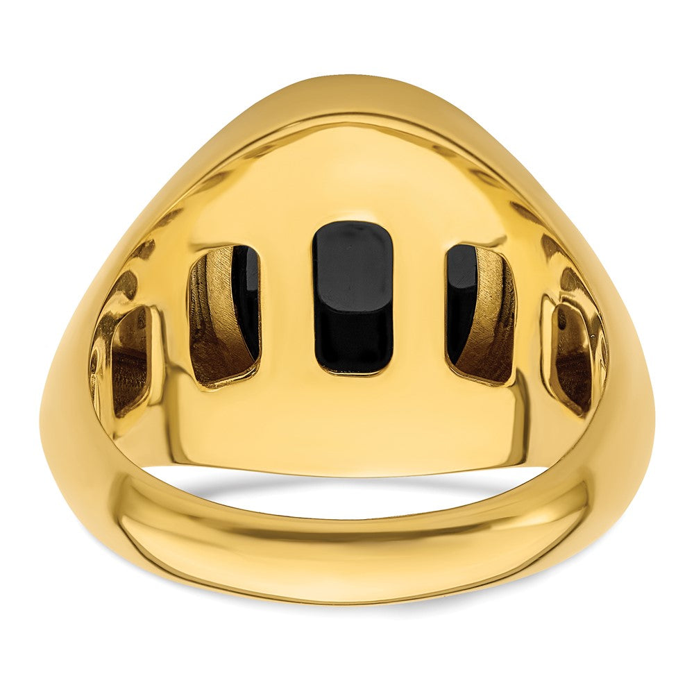 14k 1/6 ct Lab Grown Dia VS/SI+ G+ & Onyx Comp Men's Ring