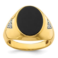 10k 1/6 ct Lab Grown Dia VS/SI+ G+ & Onyx Comp Men's Ring