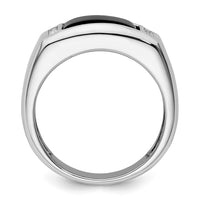 14k White Gold 1/5 ct Lab Grown Dia VS/SI+ G+ & Onyx Comp Men's Ring