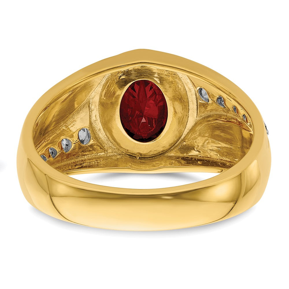 14k 3/8 ct Lab Grown Dia VS/SI+ G+ & Cr Ruby Complete Men's Ring