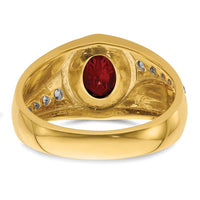14k 3/8 ct Lab Grown Dia VS/SI+ G+ & Cr Ruby Complete Men's Ring
