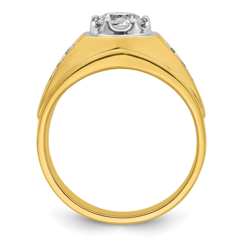 14k Two Tone 1 1/5 ct Lab Grown Diamond VS/SI+ G+ Complete Men's Ring