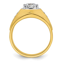 14k Two Tone 1 1/5 ct Lab Grown Diamond VS/SI+ G+ Complete Men's Ring