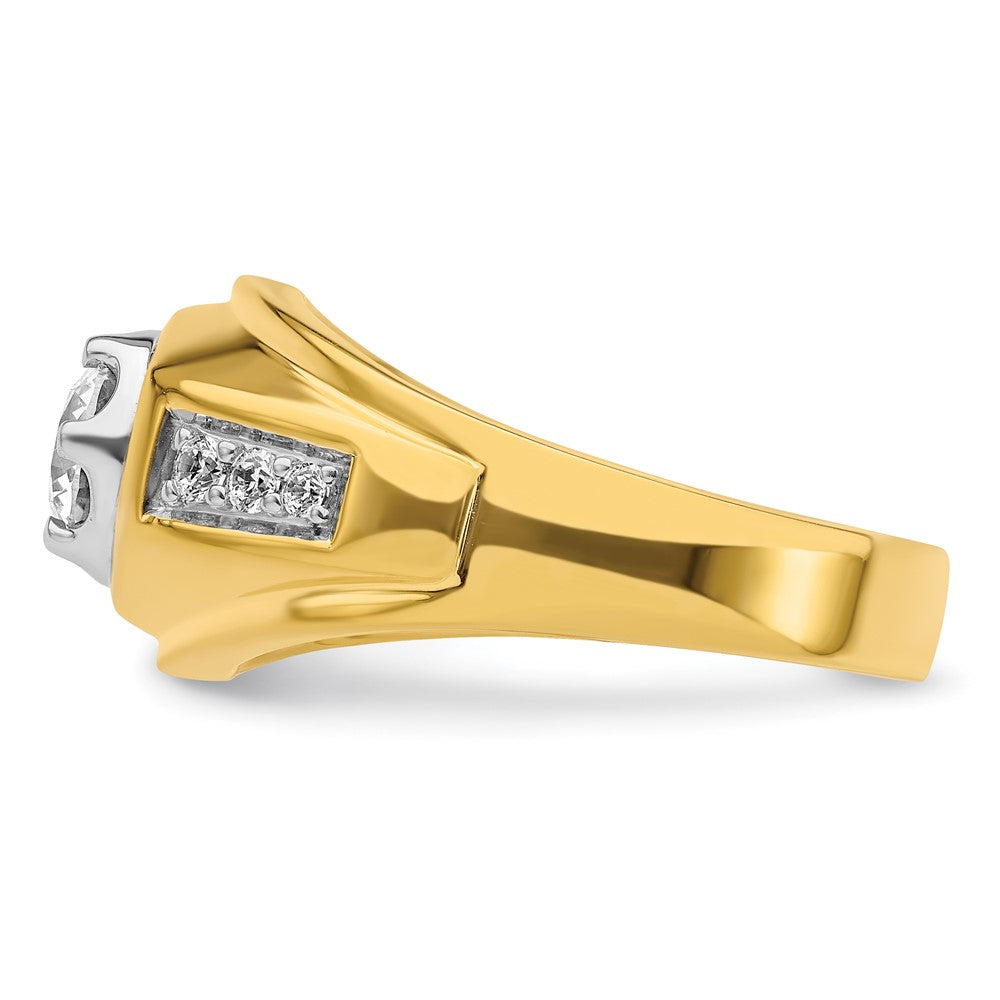 14k Two Tone 1 1/5 ct Lab Grown Diamond VS/SI+ G+ Complete Men's Ring