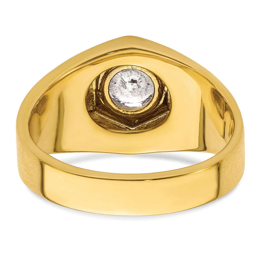14k Two Tone 1 1/5 ct Lab Grown Diamond VS/SI+ G+ Complete Men's Ring