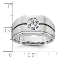 IBGoodman 14k White Gold w/ Black Rhodium Satin Men's Ring Mounting