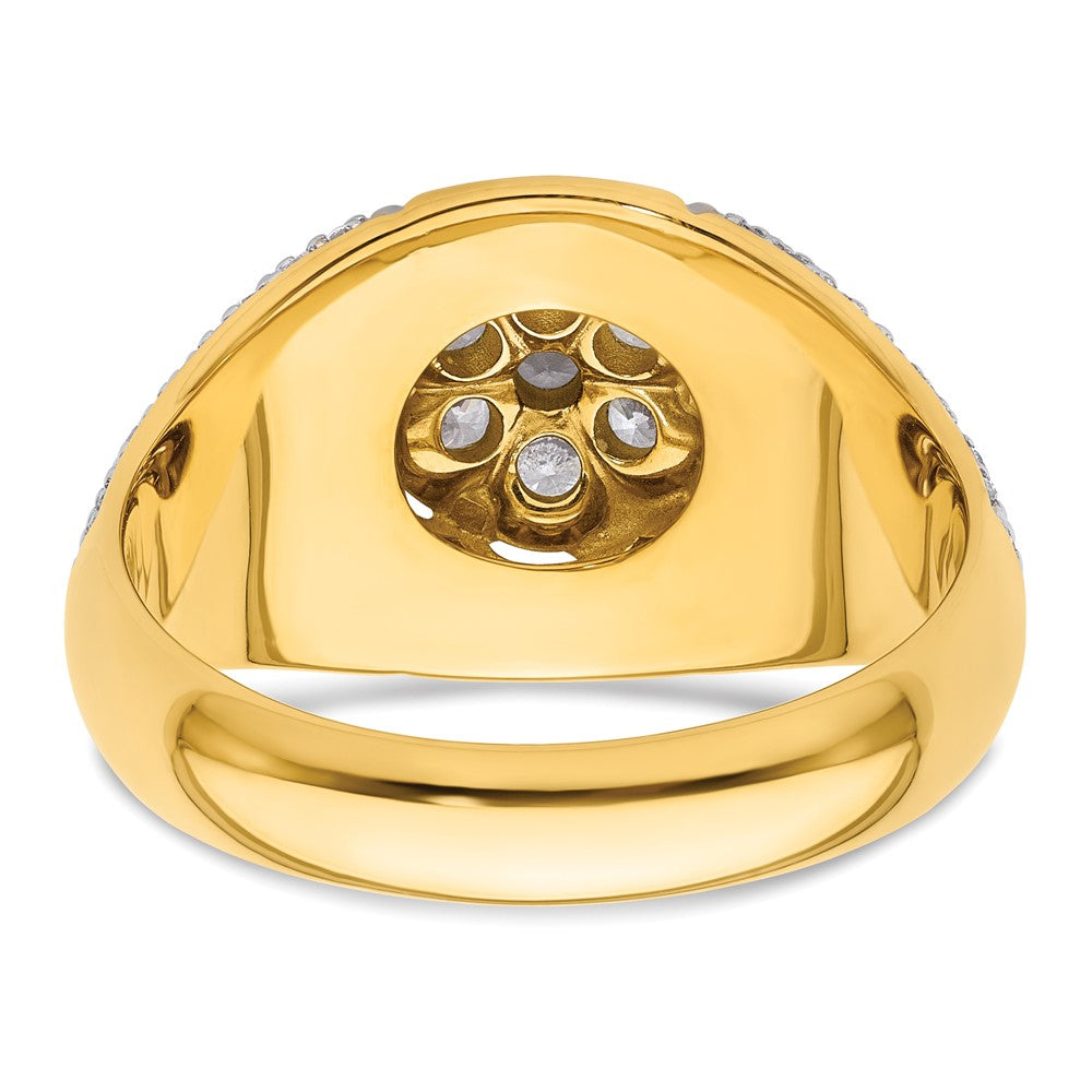 14k Two-Tone 1 1/4 ct Lab Grown Diamond VS/SI+ G+ Comp Men's Cluster Ring